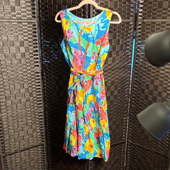 Coldwater Creek Dresses & Skirts - Coldwater Creek Bright Floral Sleeveless Midi Dress - Multicolor Size 10